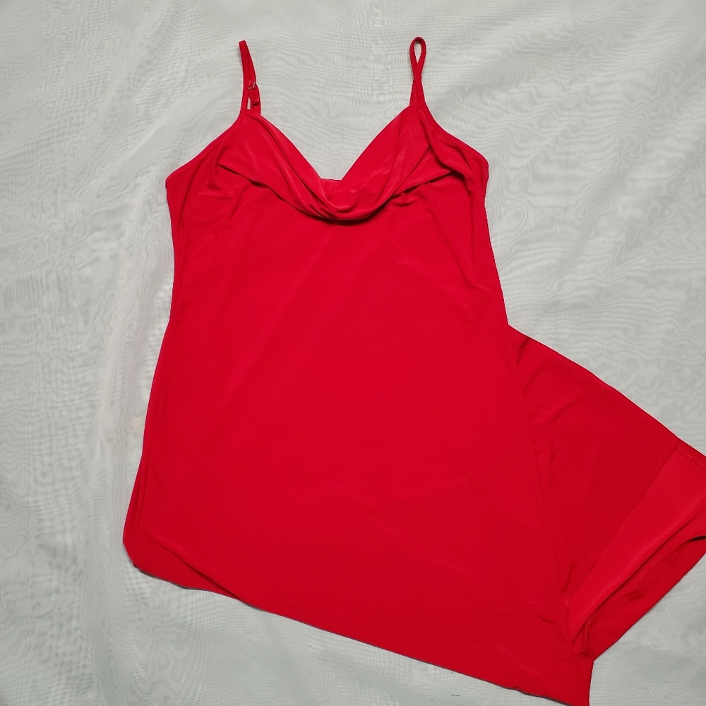 bebe 90s Red Style Spaghetti Strap Slip Maxi Dress